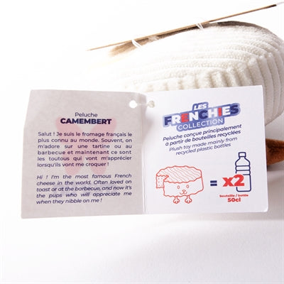 Martin Camembert Plüschspielzeug Seitenansicht – weiches Kuscheltier in Käseform