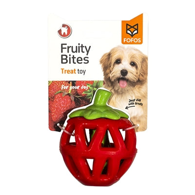 Fofos Fruity-Bites Erdbeere Seitenansicht – interaktiver Leckerli-Spender für Hunde