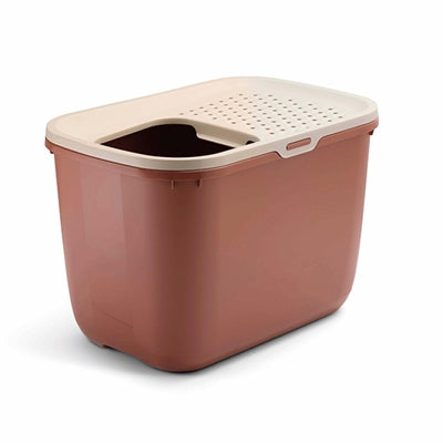 Savic Hop In Katzentoilette champagner rosa Top-Entry Katzenklo mit Einstieg oben