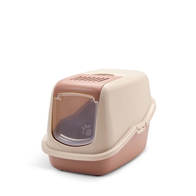 Savic Nestor Haubentoilette champagner rosa terracotta geschlossenes Katzenklo