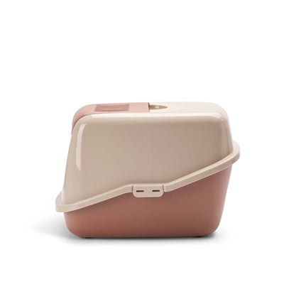 Savic Nestor champagner rosa terracotta Innenansicht – Haubentoilette mit Schwingklappe