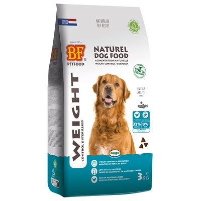 BF Petfood Gewichtskontrolle Diätfutter Detailansicht – kalorienreduziertes Hundefutter Nahaufnahme