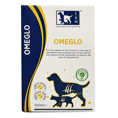 TRM Omeglo Verpackung – Omega-3-Fettsäuren für gesundes Pferdefell und Haut
