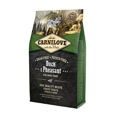 Carnilove Hundetrockenfutter Ente Fasan Adult, Verpackung Rückseite mit Zusammensetzung