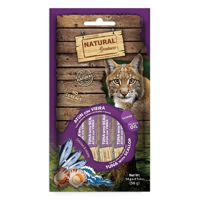 Natural Greatness Thunfisch-Sahne mit Jakobsmuschel und DHA für Gehirnfunktion bei Katzen