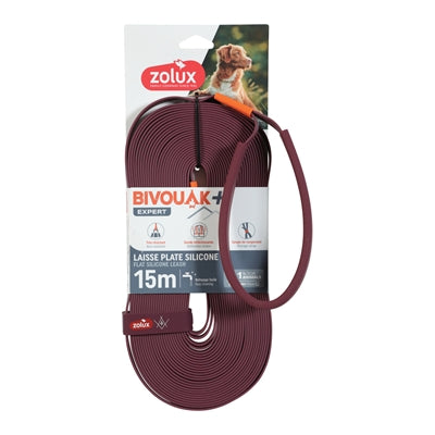 Zolux BVK Troll Flach Silikon Rot Detailansicht – flexible Silikonleine für Hunde in Rot