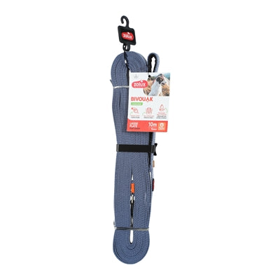 Zolux BVK Troll Flachleine blau Detailansicht – flache Silikonleine mit Handschlaufe
