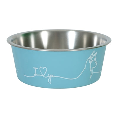 Zolux Liebe Futternapf Hund Blau von oben – eleganter Fressnapf mit Herz-Design
