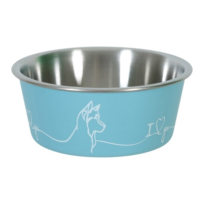 Zolux Love Futternapf für Hunde blau – dekorative Keramik-Futterschale