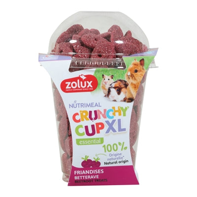 Zolux Crunchy Cup XL Rote Bete – Gebackene Rote-Bete-Snacks für Nagetiere und Kaninchen