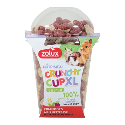 Zolux Crunchy Cup XL Herz – Knusprige Nagersnacks in Herzform für Kaninchen und Nagetiere