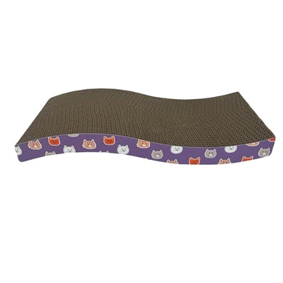 Easypets Katzenkratzer Welle lila – Kratzpappe in Wellenform für Katzen