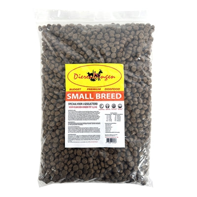 Budget Premium Klein Breit – Verpackung mit Fütterungsempfehlung für Kleinhunde