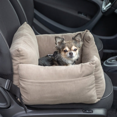 Trixie Autositz für Hunde taupe Befestigung und Innenpolsterung Detail