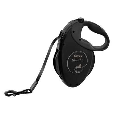 Flexi Rollleine Giant Band Schwarz Edition Hundeleine für große Hunde