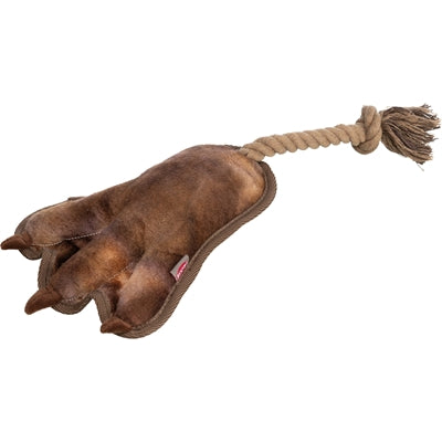 Trixie Tierbein mit Seil braun – robustes Hundespielzeug aus Plüsch und Baumwollseil