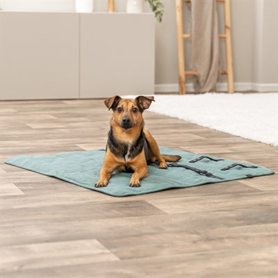 Hundedecke Trixie Citystyle salbeigrün Material Nahaufnahme