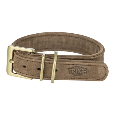 Halsband Trixie reines Leder braun Rückseite Innenseite