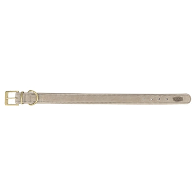 Trixie Halsband Echtleder hellgrau Nahaufnahme Material