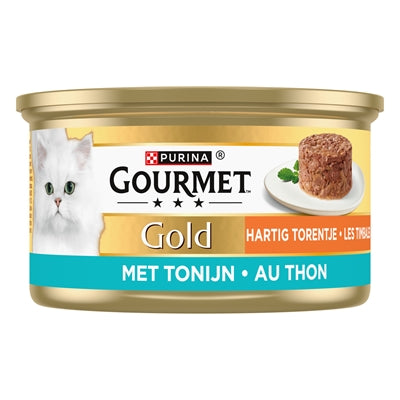 Gourmet Gold Salamiturm mit Thunfisch Katzennassfutter Dose Frontansicht
