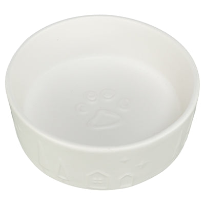 Trixie Fressnapf Hund Keramik weiß mit Winterrelief robust 300ml