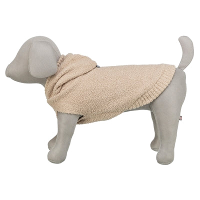 Hundepullover Carson Hoodie von Trixie sand – Rückenansicht mit Kapuze