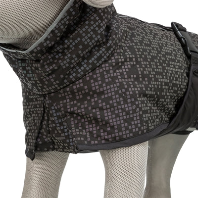 Reflektierender Hundemantel Limoux von Trixie schwarz/grau – Rückenansicht