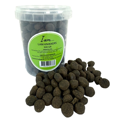 I Am Lamm-Murmeln gekochter Hundesnack, Frontansicht Verpackung