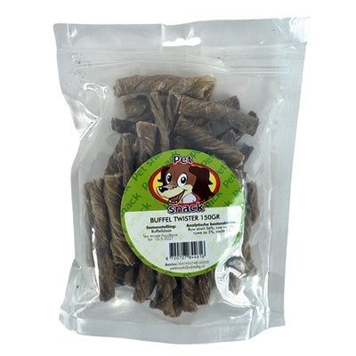 Petsnack Buffalo Twist fester natürlicher Hundesnack Detailansicht gedreht