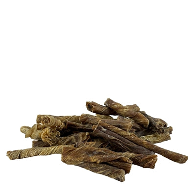Petsnack Buffalo Twist Büffelblase Kausnack für Hunde Nahaufnahme Textur