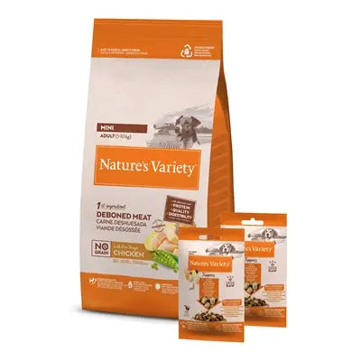 Natures Variety Adult Mini Chicken Getreidefrei + 2 Gefriergetrocknete Toppings