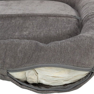Trixie Vital Lennox Hundebett oval grau Rückansicht Antirutsch-Unterseite