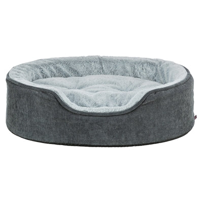 Trixie Vital Hundekorb Lino Soft oval grau hellgrau Frontansicht