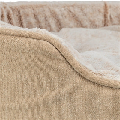 Trixie Hundekorb Lino Soft Detail – weiches Plüsch und Chenille-Polsterstoff