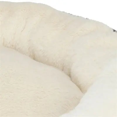 Trixie Hundekorb Leo Weich Rund Plüsch Creme / Panther Print
