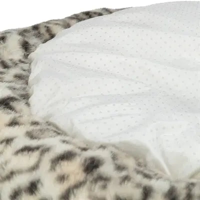 Trixie Hundekorb Leo Weich Rund Plüsch Creme / Panther Print