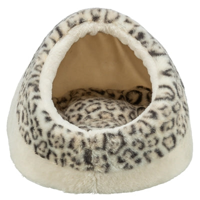 Trixie Leo Katzen-Iglu creme Pantherdruck – Eingang Detailansicht