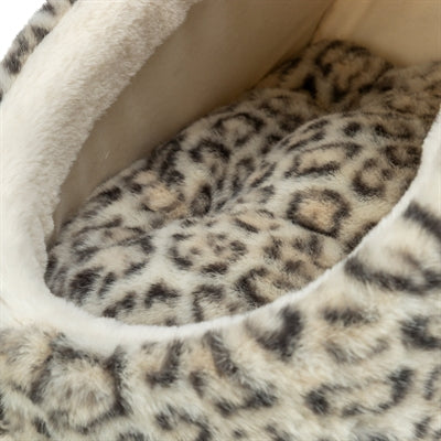 Katzen-Iglu Leo Trixie creme Panther-Print – Nahaufnahme Material