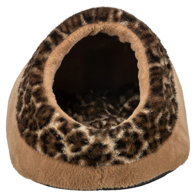 Trixie Leo Katzen-Iglu braun Pantherdruck – Eingang Detailansicht