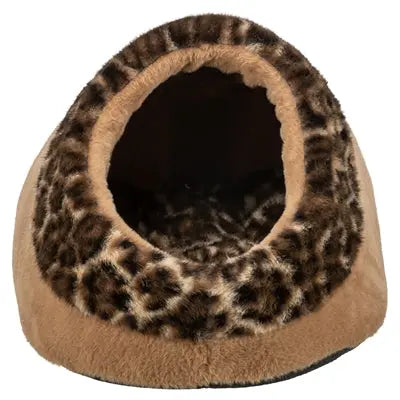 Trixie Katzenkorb Iglu Leo Plüsch Braun / Pantherdruck