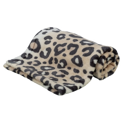 Trixie Hundedecke Leo Soft Plüsch creme mit Panther-Print weich