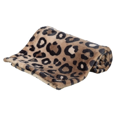 Trixie Hundedecke Leo Soft Plüsch braun mit Panther-Print weich