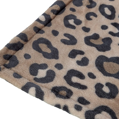 Hunde-Kuscheldecke Trixie Leo Panther-Druck braun Nahaufnahme Stoff