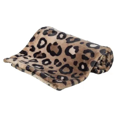 Trixie Hundedecke Leo Soft Plüsch Panther Print Braun