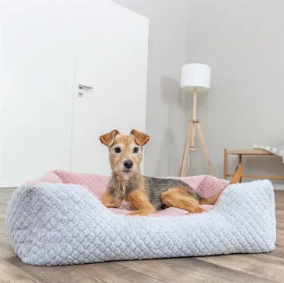 Trixie Hundekorb Kaline Mio Eckig Grau / Altrosa