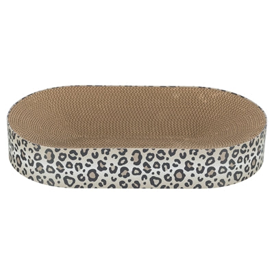 Trixie Kratzmatte Leo Karton mit Katzenminze creme – Frontansicht