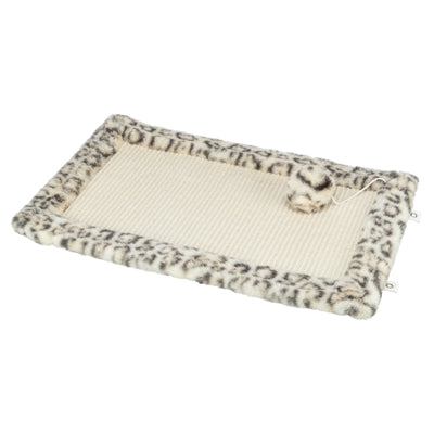 Trixie Kratzmatte Leo Panther-Print cremefarbene Oberfläche Detailansicht