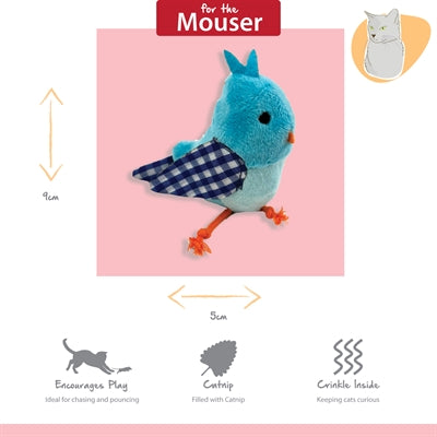 Happy Pet Vogel Set blau – zwei Plüschvögel für verspielte Katzen