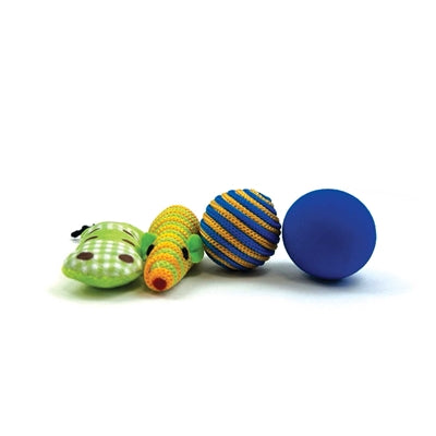 Happy Pet Raupe Set Übersicht – abwechslungsreiches Katzenspielzeug-Paket in bunten Farben