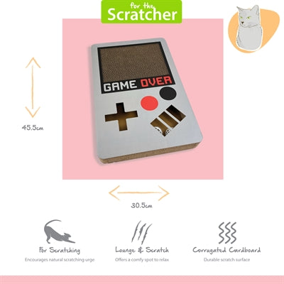 Happy Pet Gameboy Kratzmatte Detail – robuste Pappmatte zum Kratzen und Spielen für Katzen